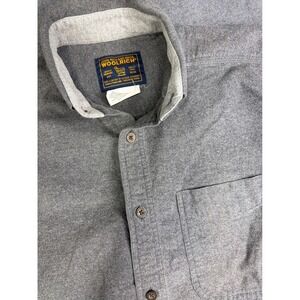 Woolrich Button Up Men's Medium Grey Long Sleeve Flannel Shirt‎ VTG